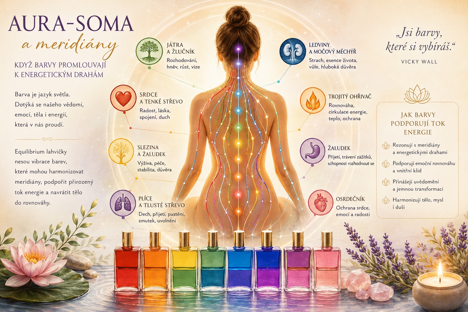 Aura-Soma, meridiány a tělo – když barvy promlouvají k energetickým drahám
