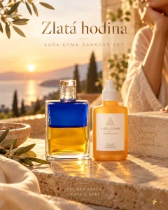 Zlatá hodina | B32 Sophia & Gold Pomander – Aura-Soma dárkový set