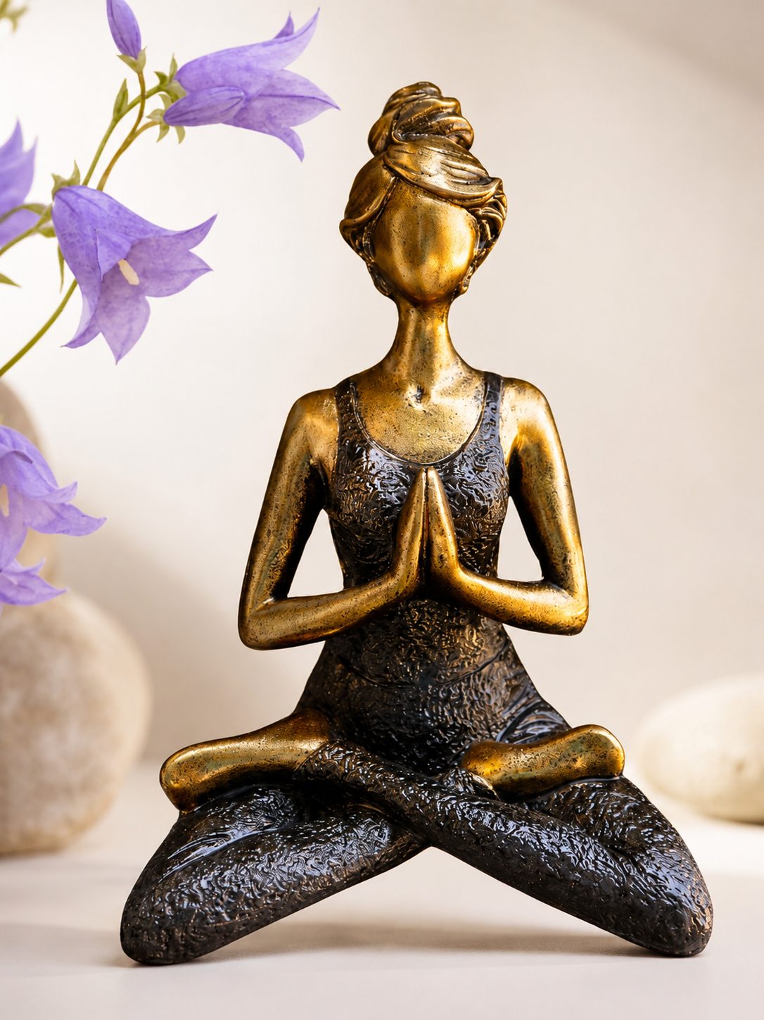Yoga Lady soška - Bronzová & Stříbrná 24cm