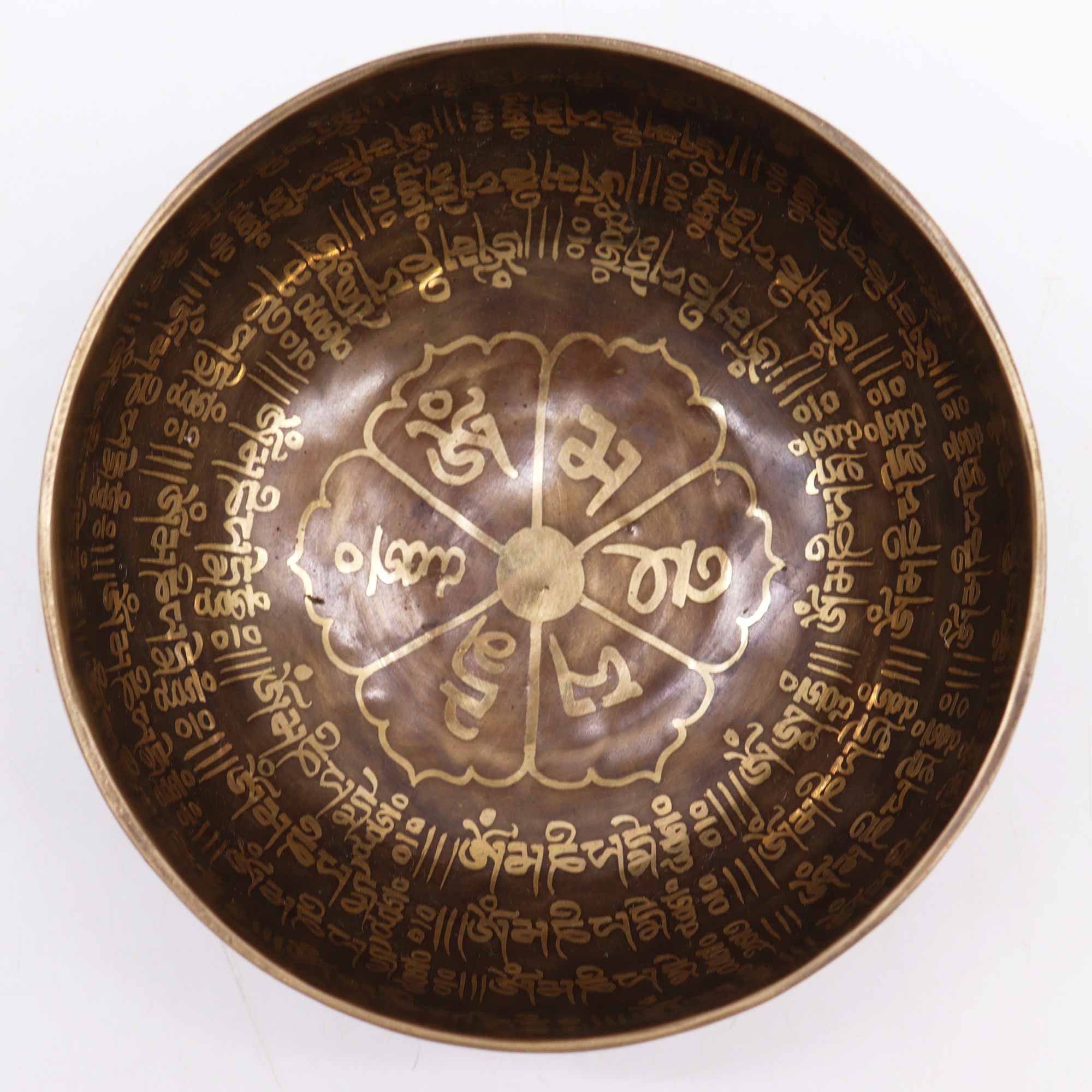 Tibetská zpívající Gravírovaná Miska - 16cm - Mantra