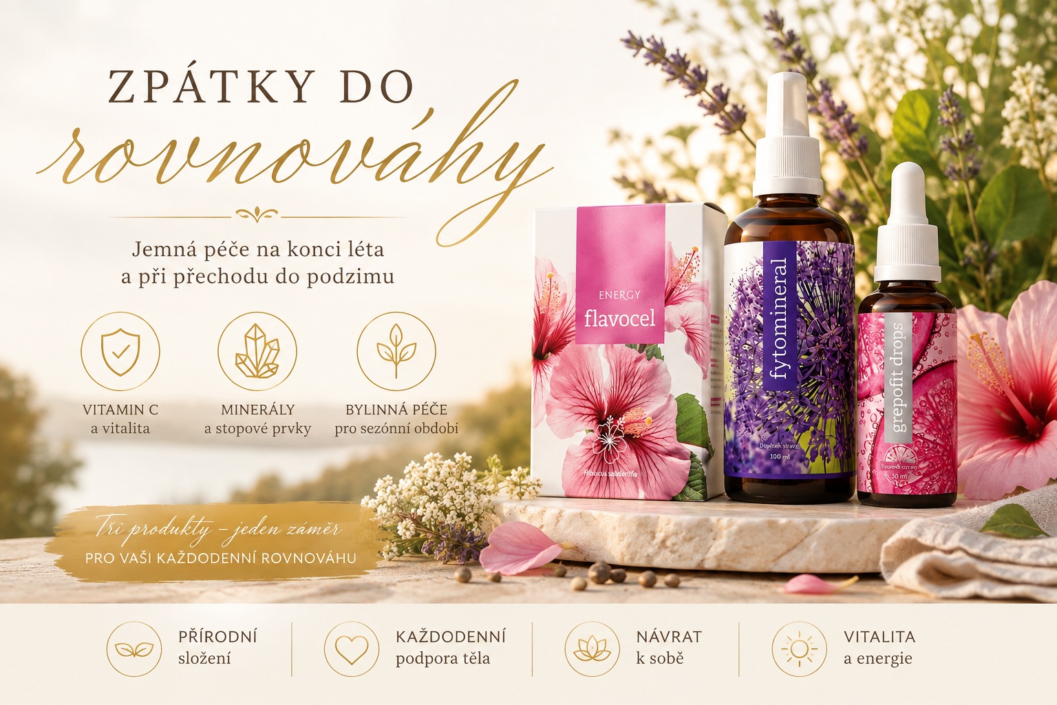 Energy balíček Zpátky do rovnováhy – Flavocel, Fytomineral a Grepofit drops